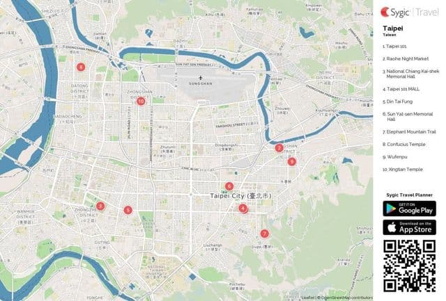Mapa das paisagens de Taipé