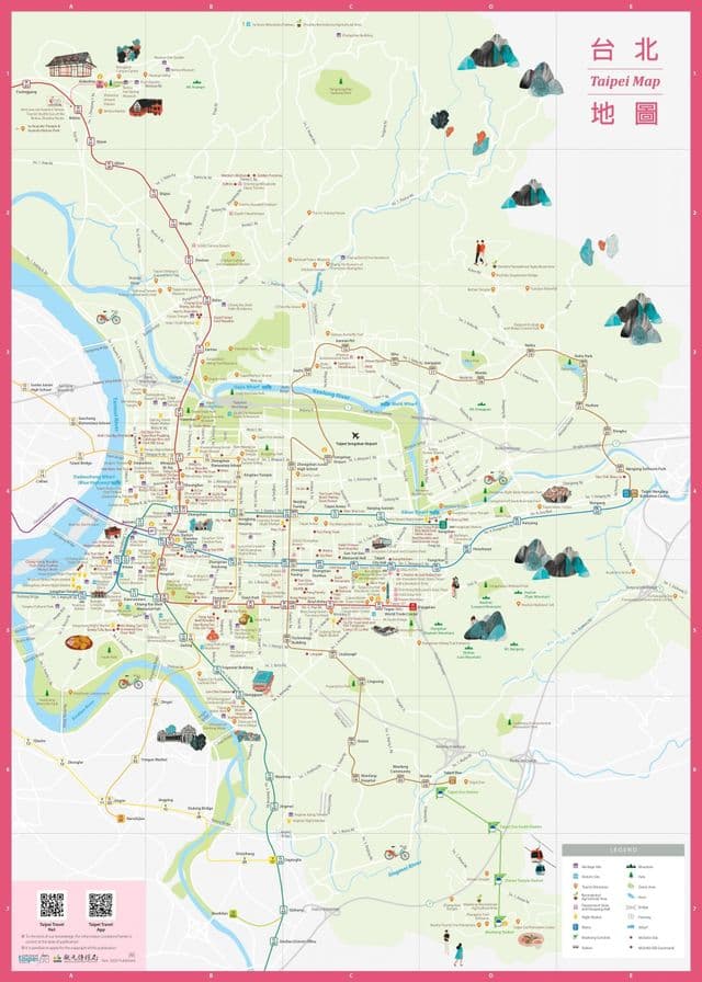 Mapa do centro da cidade de Taipé