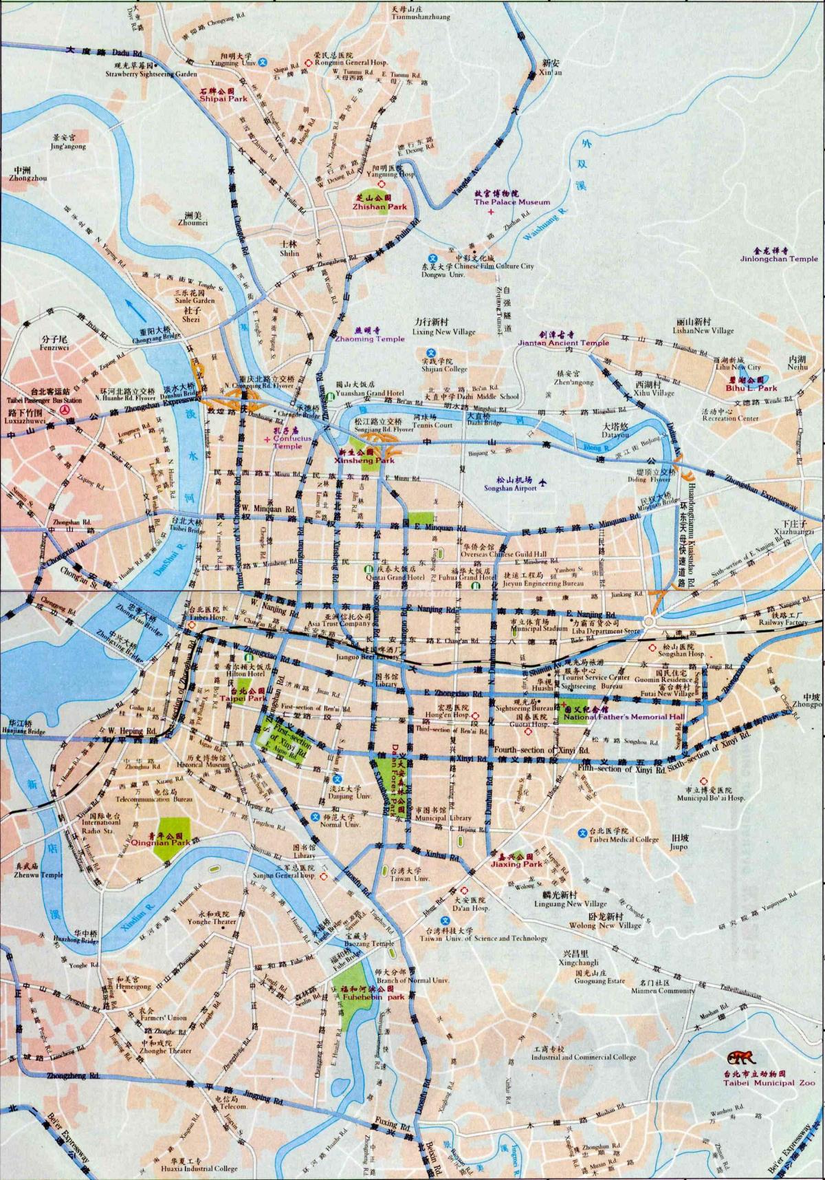 Mapa de estradas de Taipé