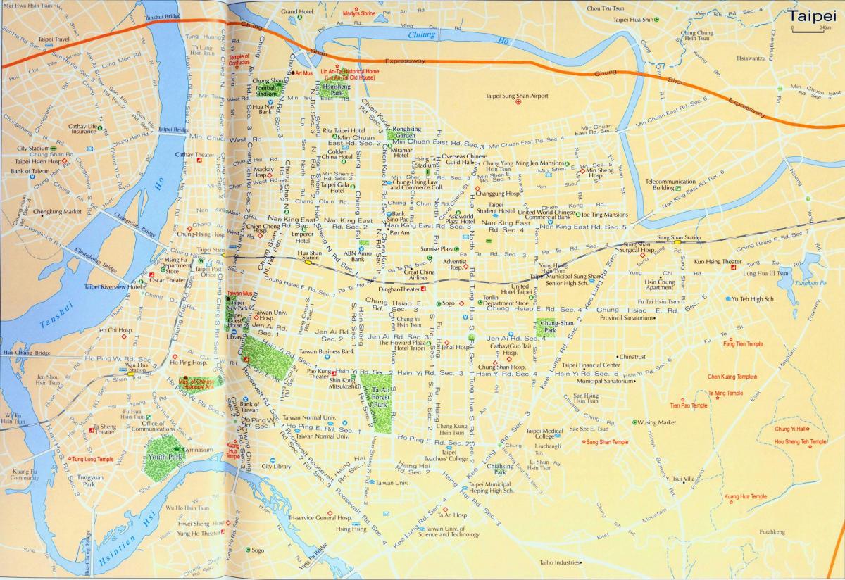 Mapa das ruas de Taipé