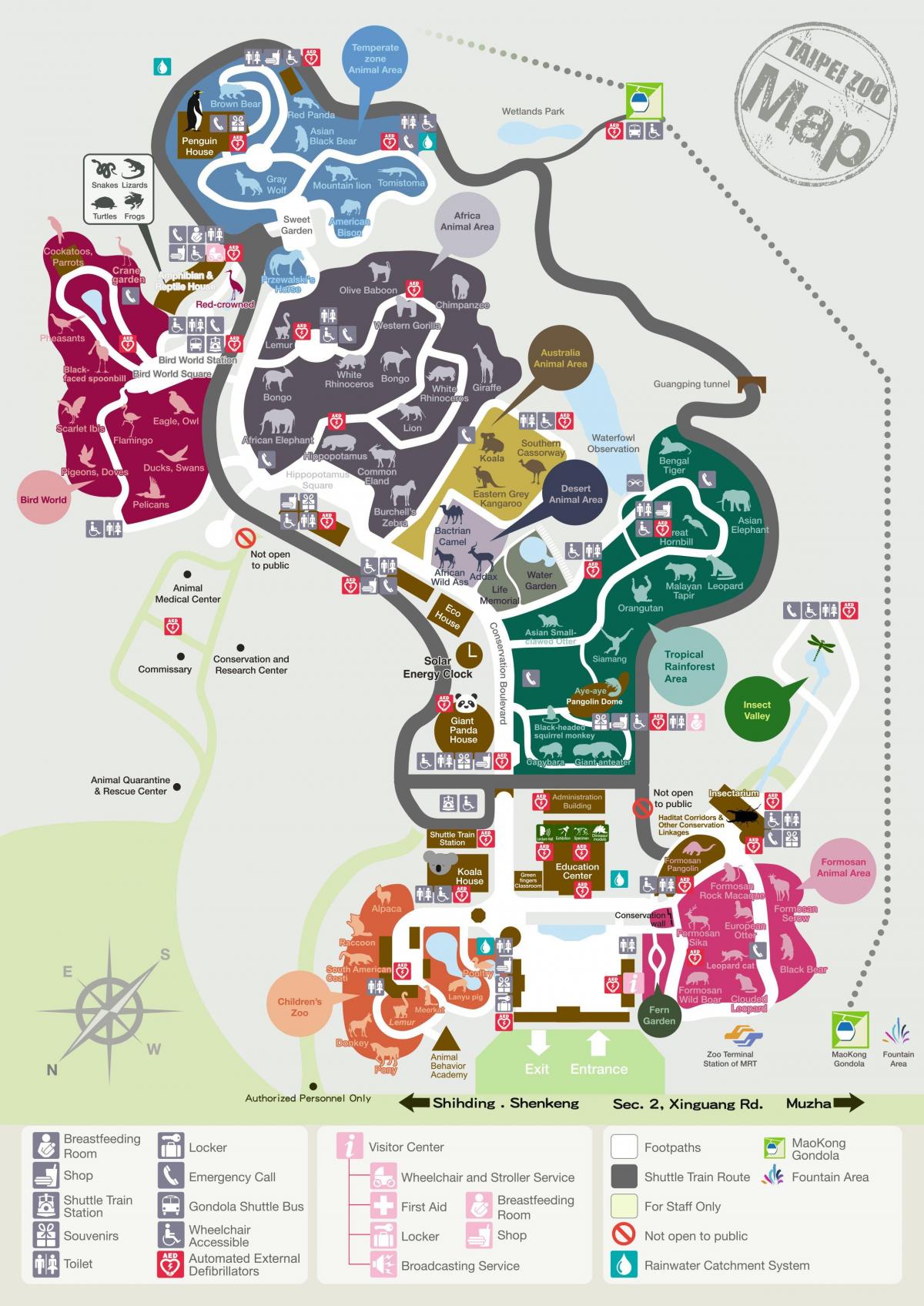 Mapa do Parque Zoológico de Taipé